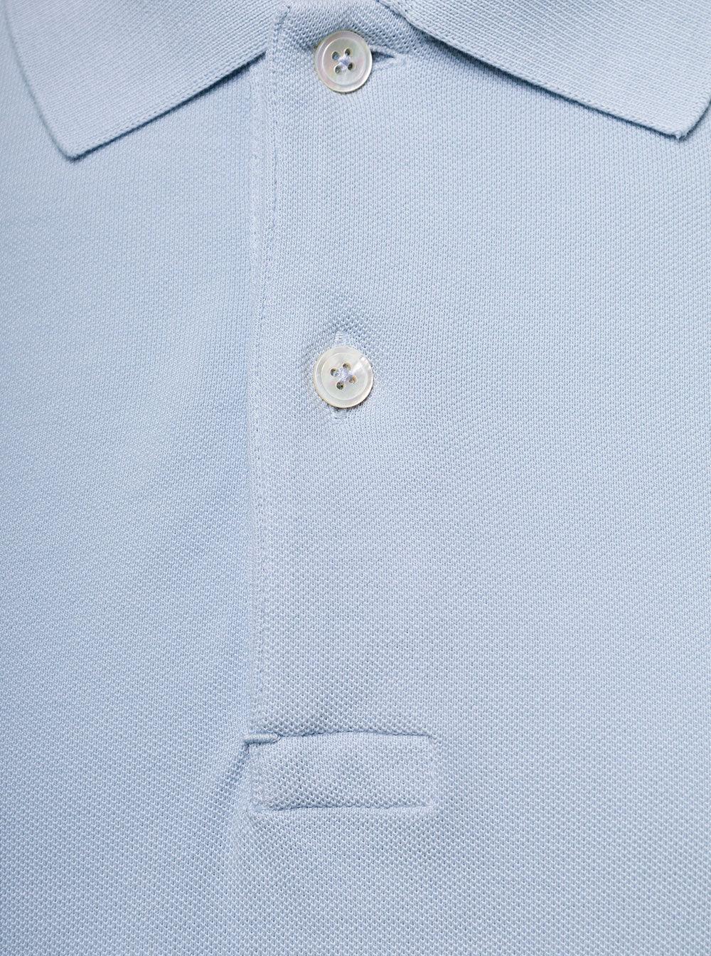 Light Blue Polo Shirt With Classic Collar Cotton Man Tshirts And