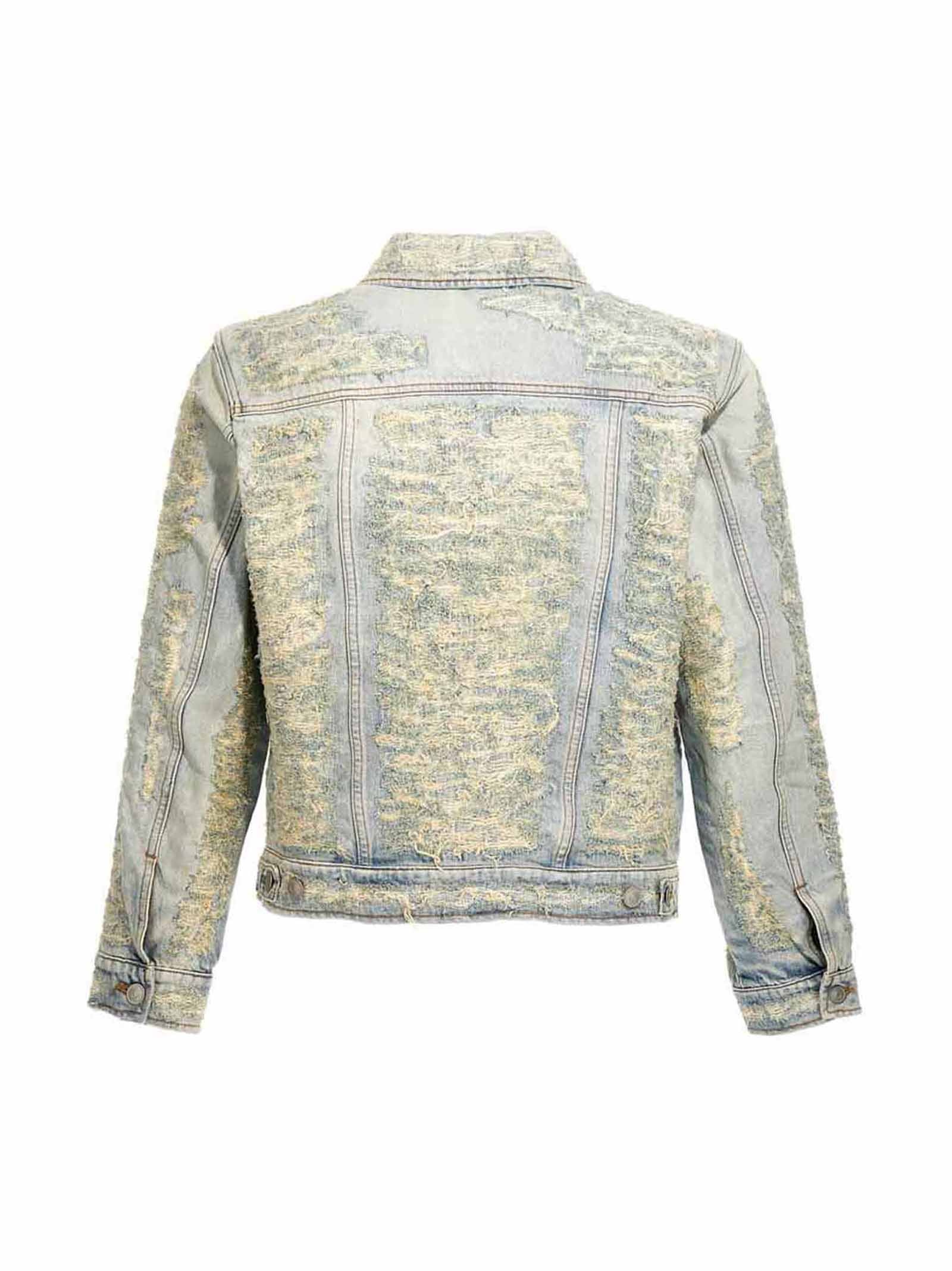 Destroyed jacket Light Blue Cotton Down Jacket, Parka, Casual