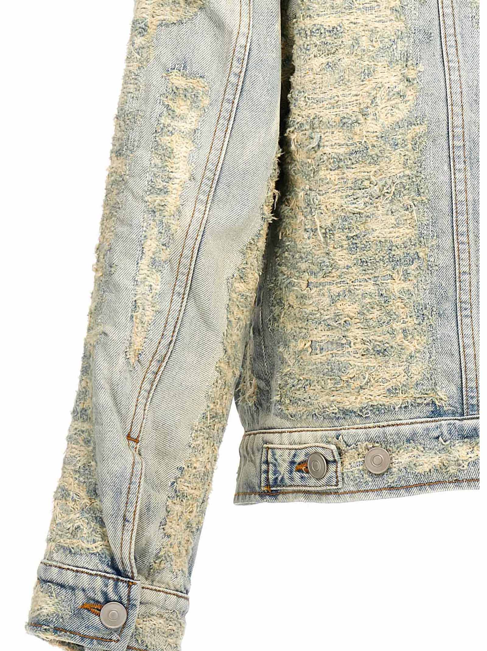 Destroyed jacket Light Blue Cotton Down Jacket, Parka, Casual