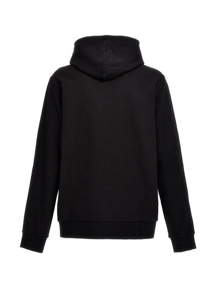Printed Hoodie Black Cotton Sweatshirt