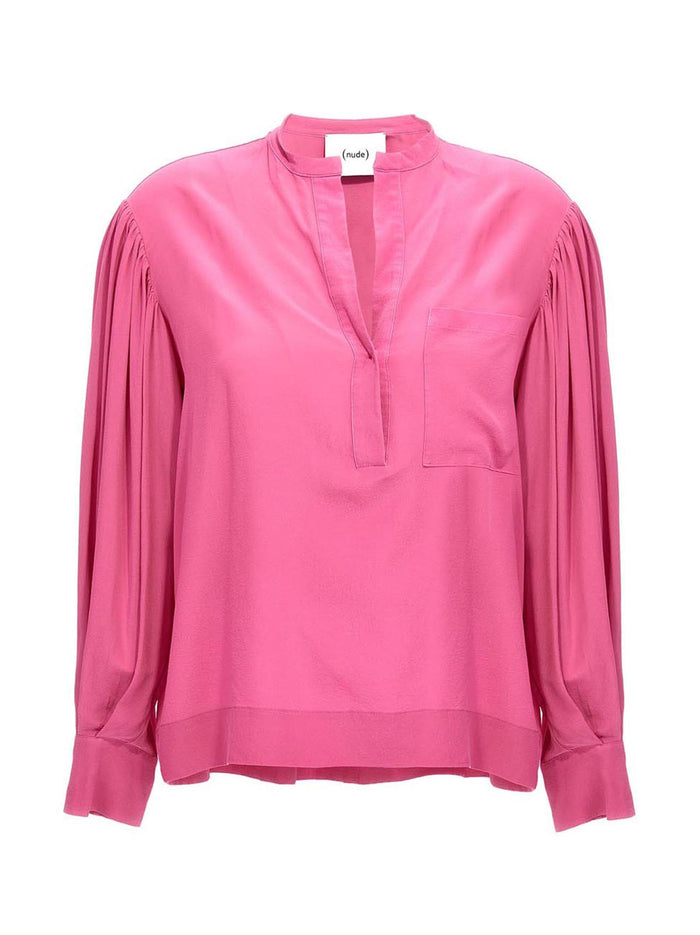 Silk bloshirt Pink Shirt, Blouse