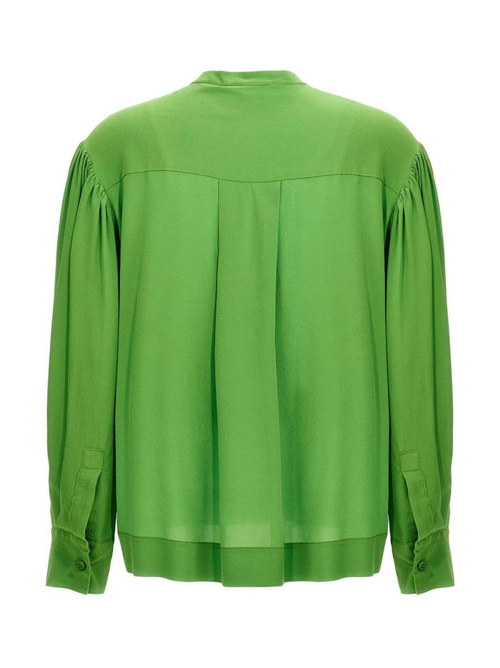 Silk Bloshirt Green Shirt, Blouse