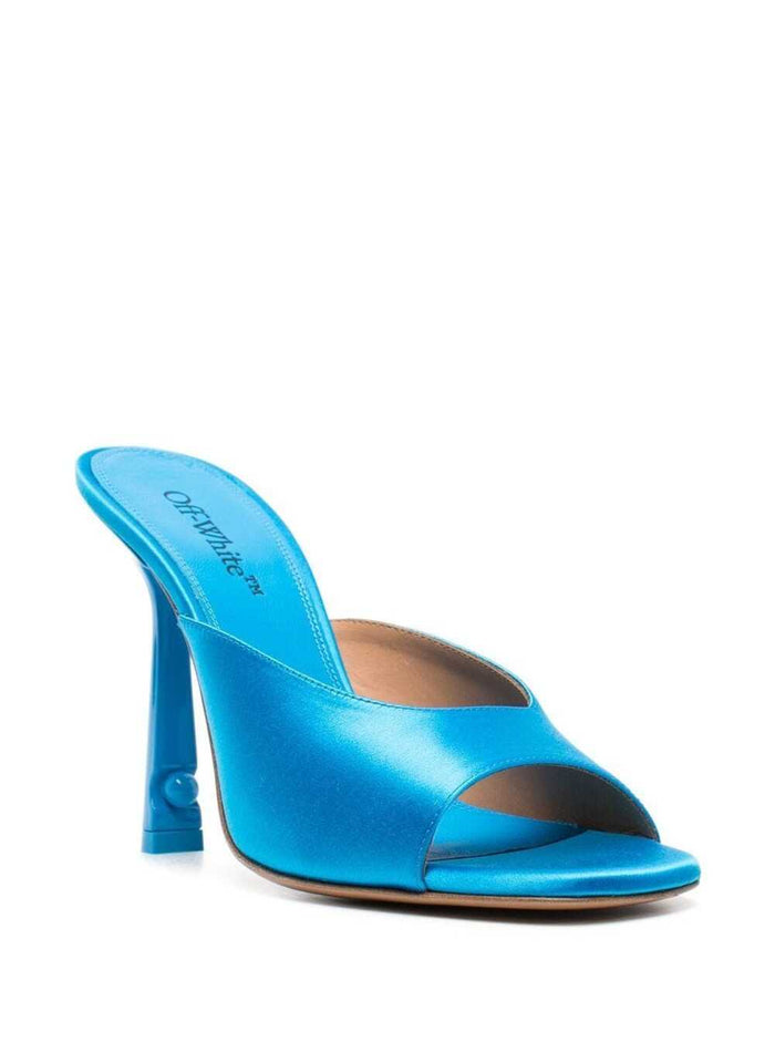 Pop Lollipop Pointed-Toe Mules Light-.blue Leather Woman Light Blue Viscose Silk Heels