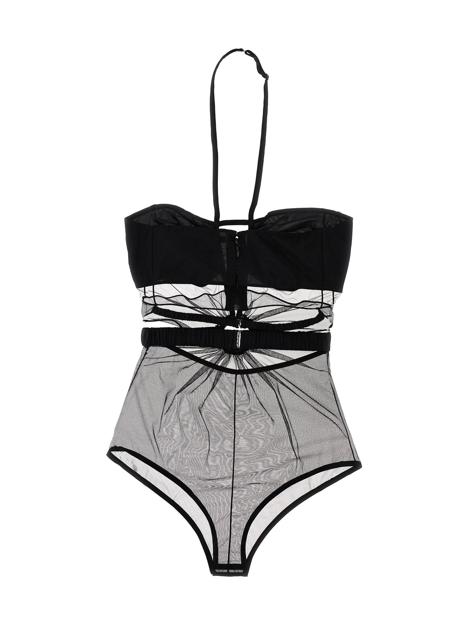 Ring bodysuit Black Polyamide Elastane Tops