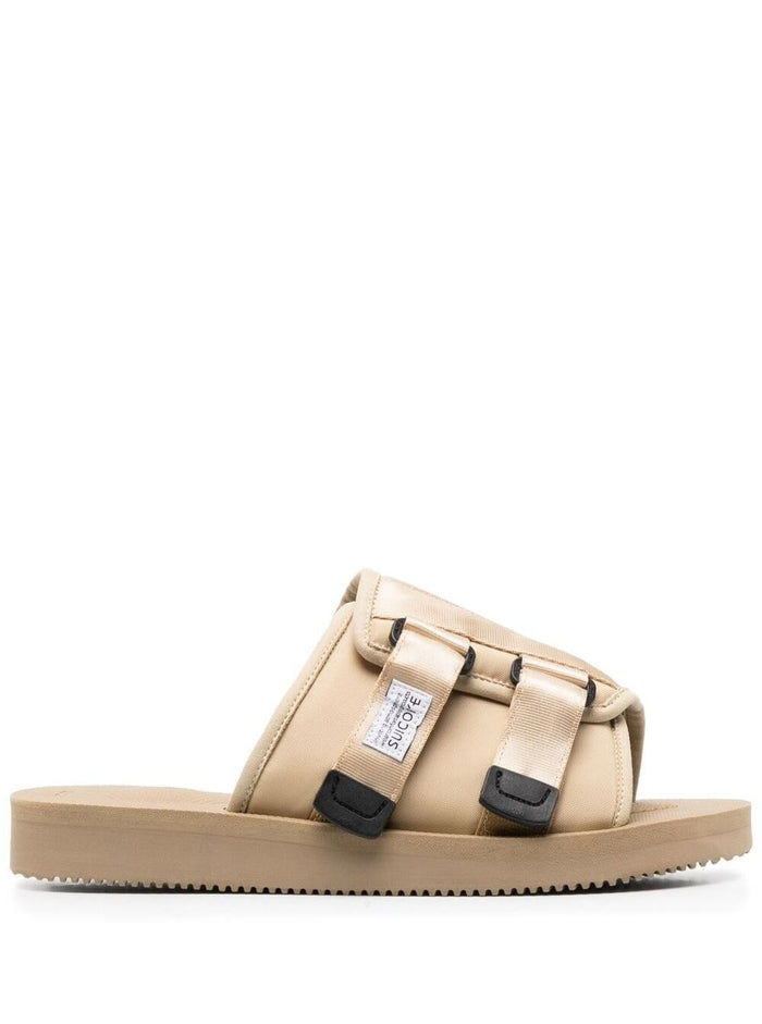 Kaw-Cab Beige Sandals With Velcro Fastening Nylon Man Suicoke Flat Shoes