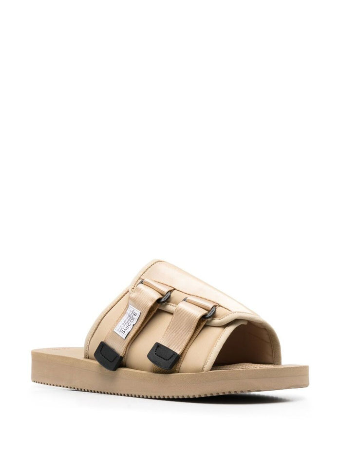Kaw-Cab Beige Sandals With Velcro Fastening Nylon Man Suicoke Flat Shoes