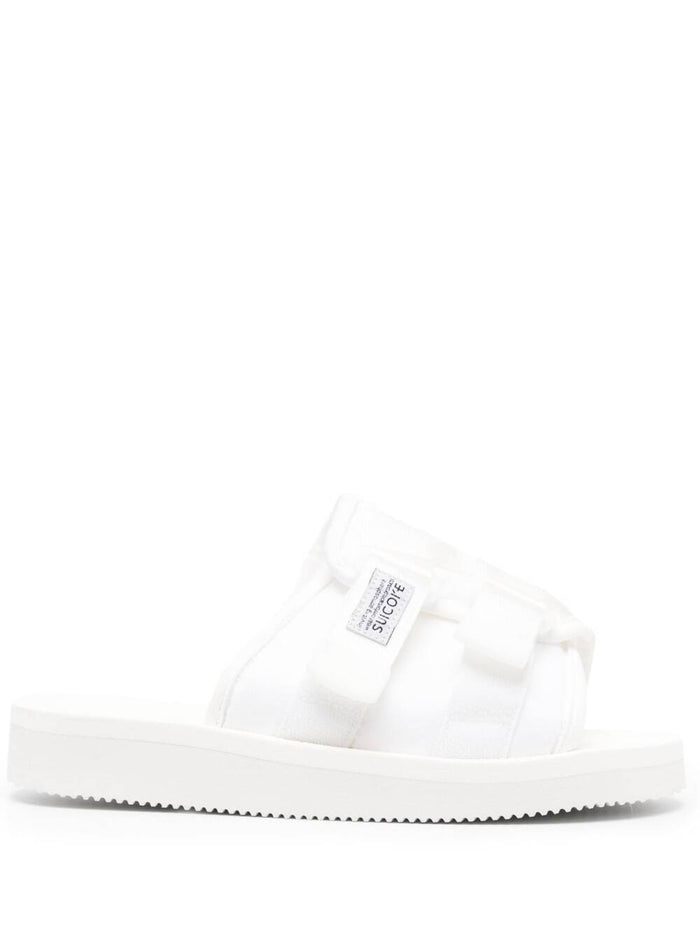 Kaw-Cab White Sandals With Velcro Fastening Nylon Man Suicoke Flat Shoes