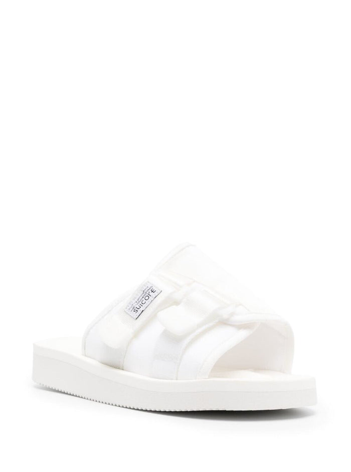 Kaw-Cab White Sandals With Velcro Fastening Nylon Man Suicoke Flat Shoes