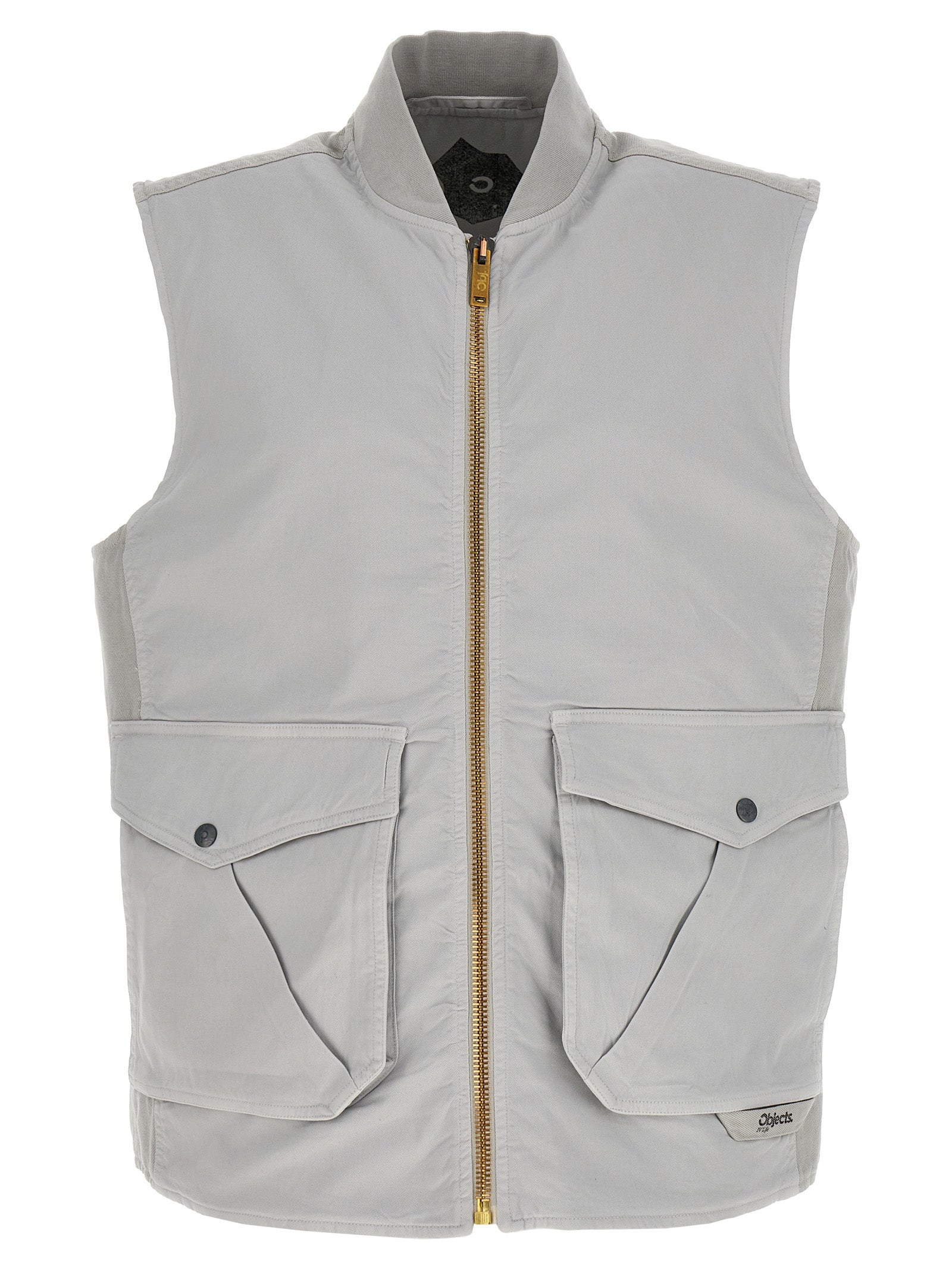 Canvas vest Gray Cotton Elastane Gilet
