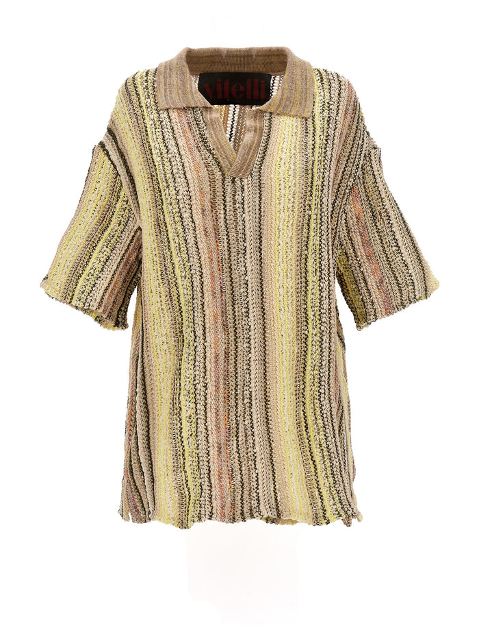 Jacquard Knit Polo Shirt
