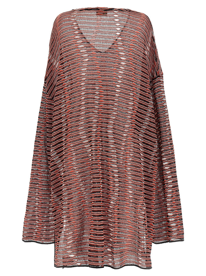 Wave Jacquard sweater Multicolor Cotton Polyamide Sweater, Cardigans