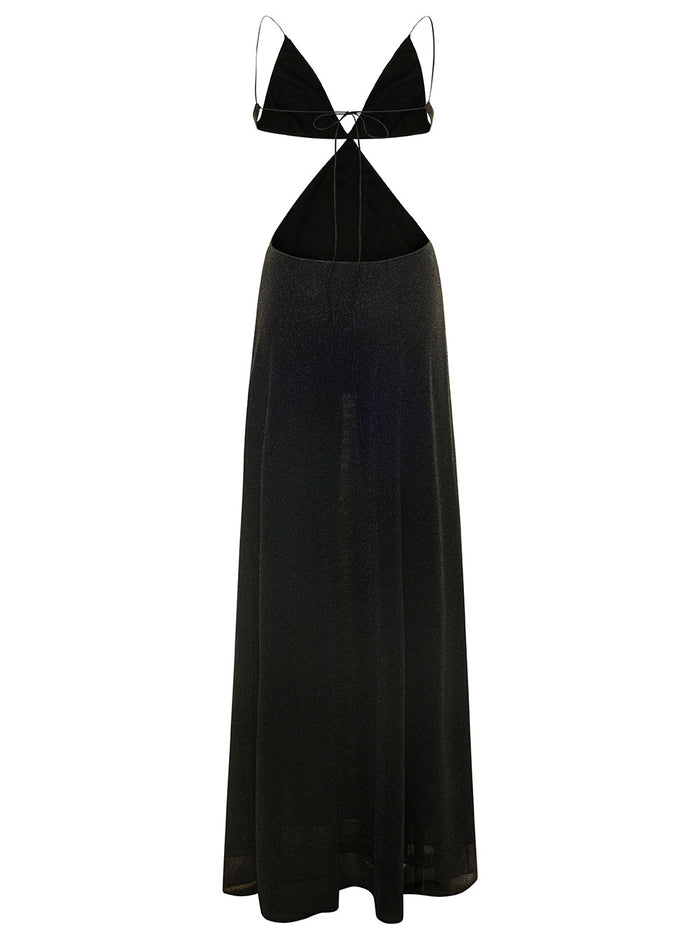 Lumiere Black Cut-Out Dress Polyamide Woman Metallic