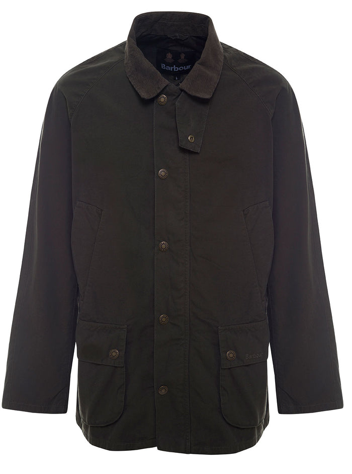 Ashby Casual Dark Green Jacket With Classic Collar Cotton Man