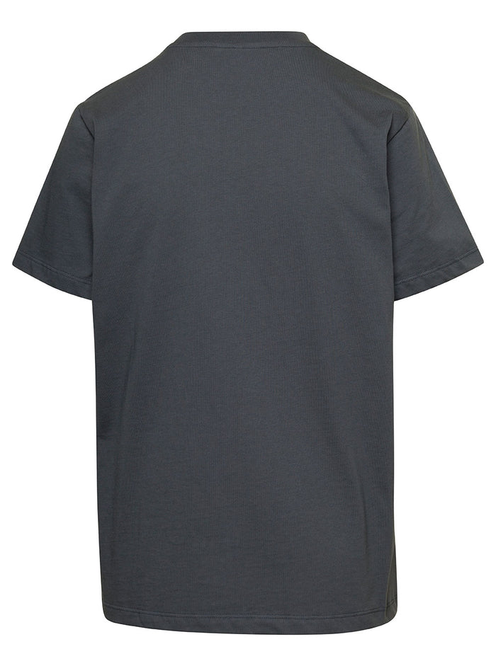 Grey T-Shirt With Rainbow Graphic Print Cotton Woman Black Organic Tshirts And Polo Shirts