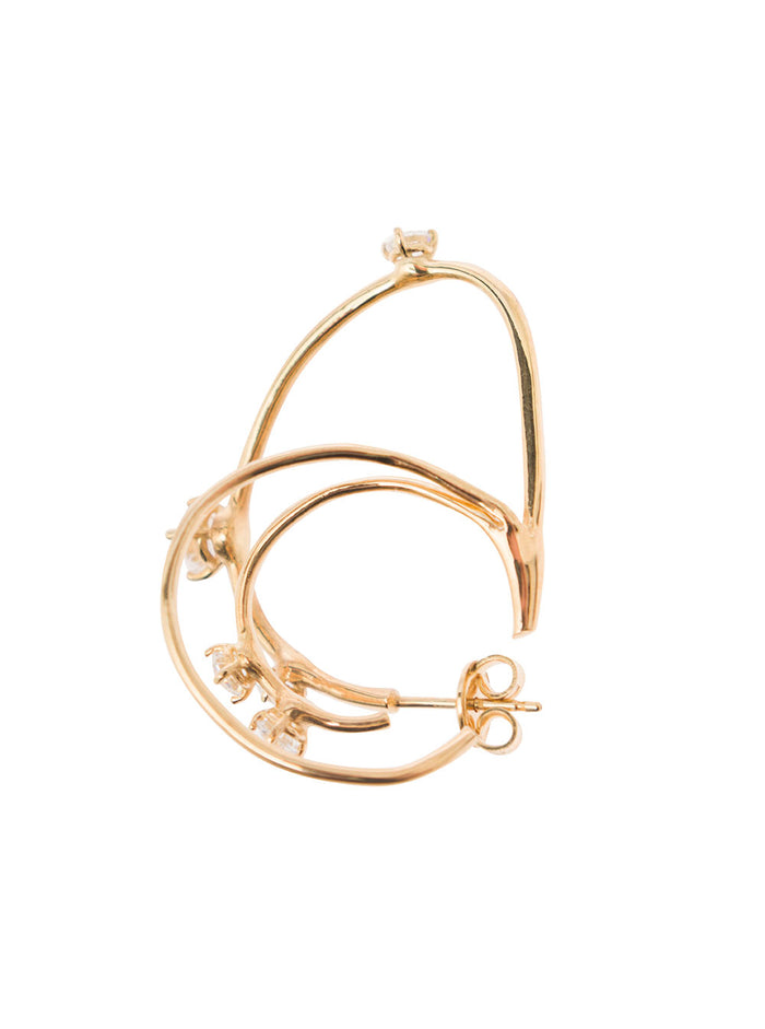 Constellation Gold-Colored Multi Hoops Earrings Sterling Silver Woman Metallic