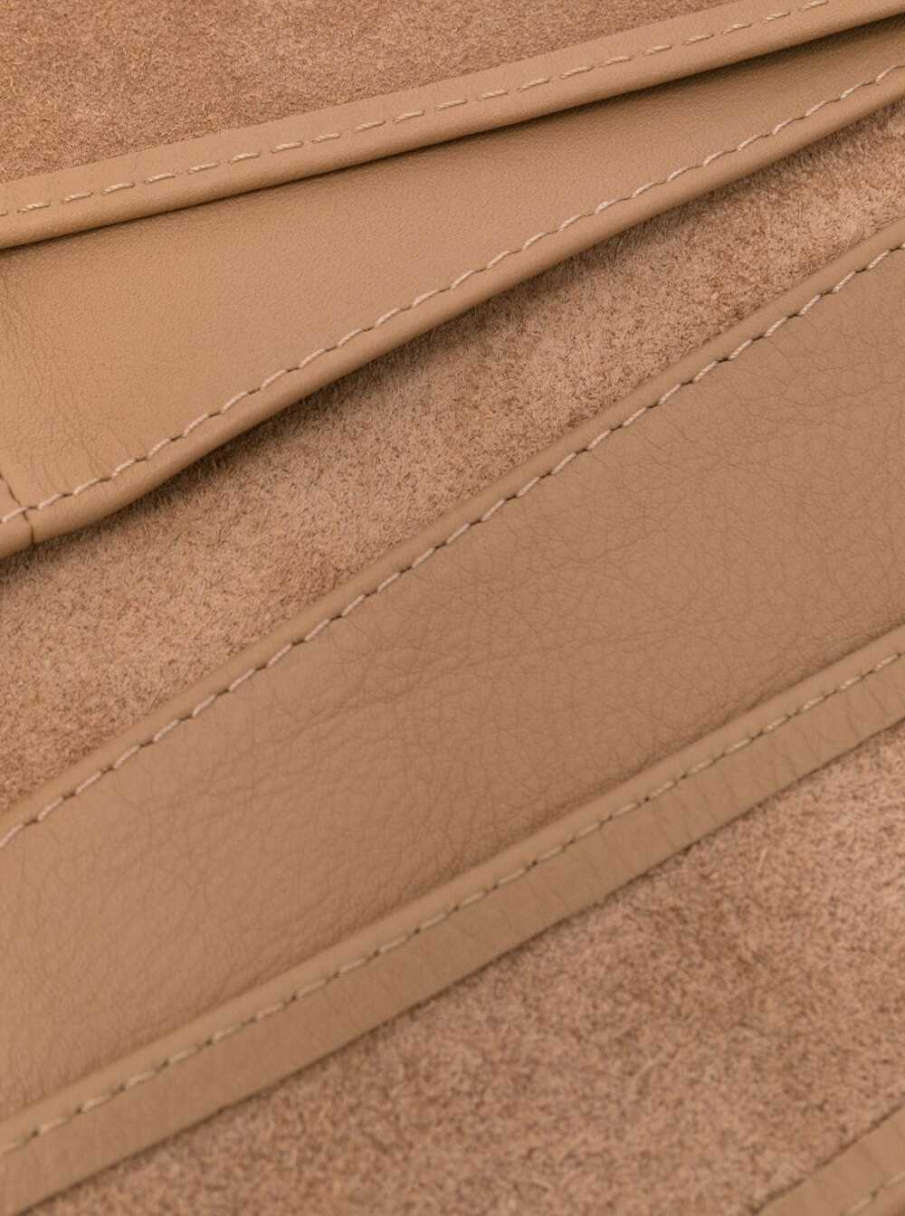 Wrap Tie-Fastening Belt Brown Leather Woman Beige