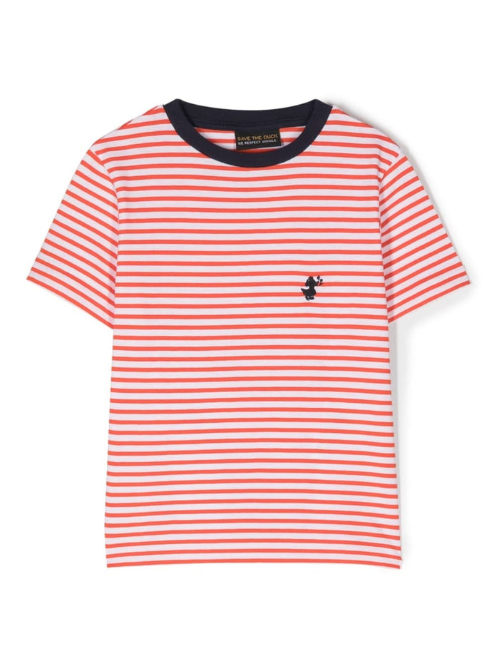 Red And White T-Shirt With Front Logo Embroidery Cotton Boy Tshirts Polo Shirts