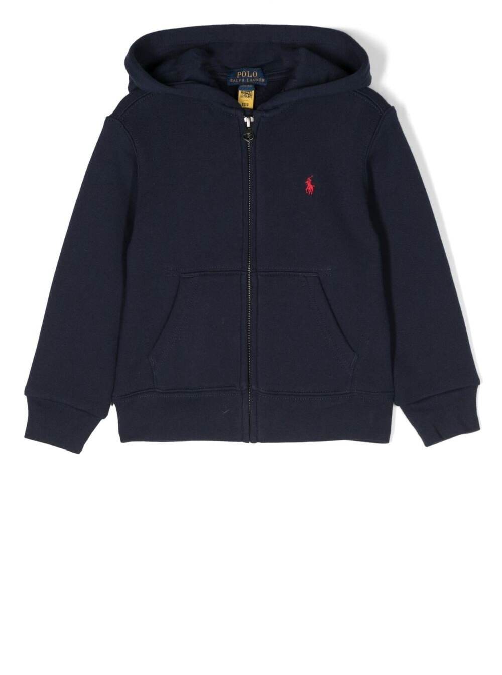 Hood-Tops-Knit Blu Cotton Polyester Sweatshirts