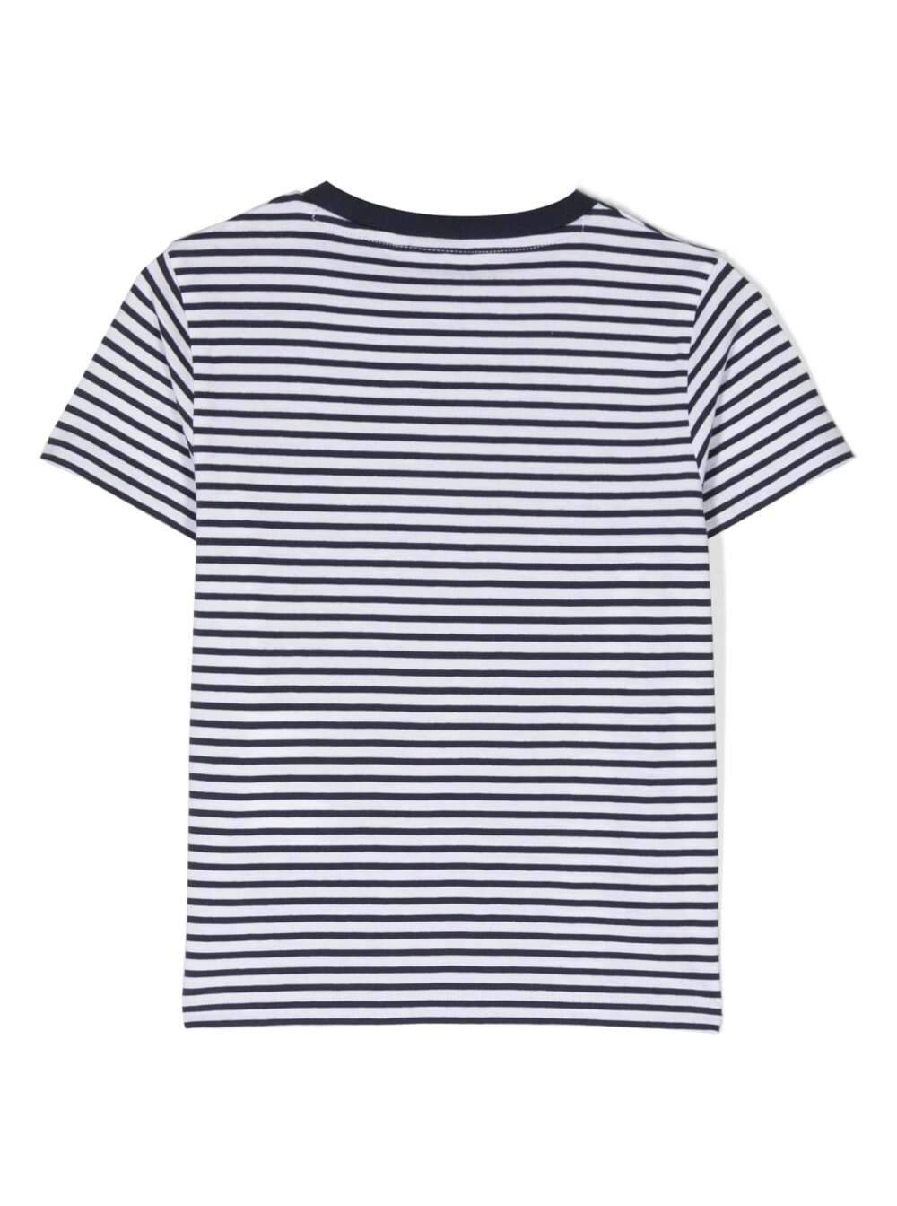 Blue And White T-Shirt With Front Logo Embroidery Cotton Boy Blu Tshirts Polo Shirts