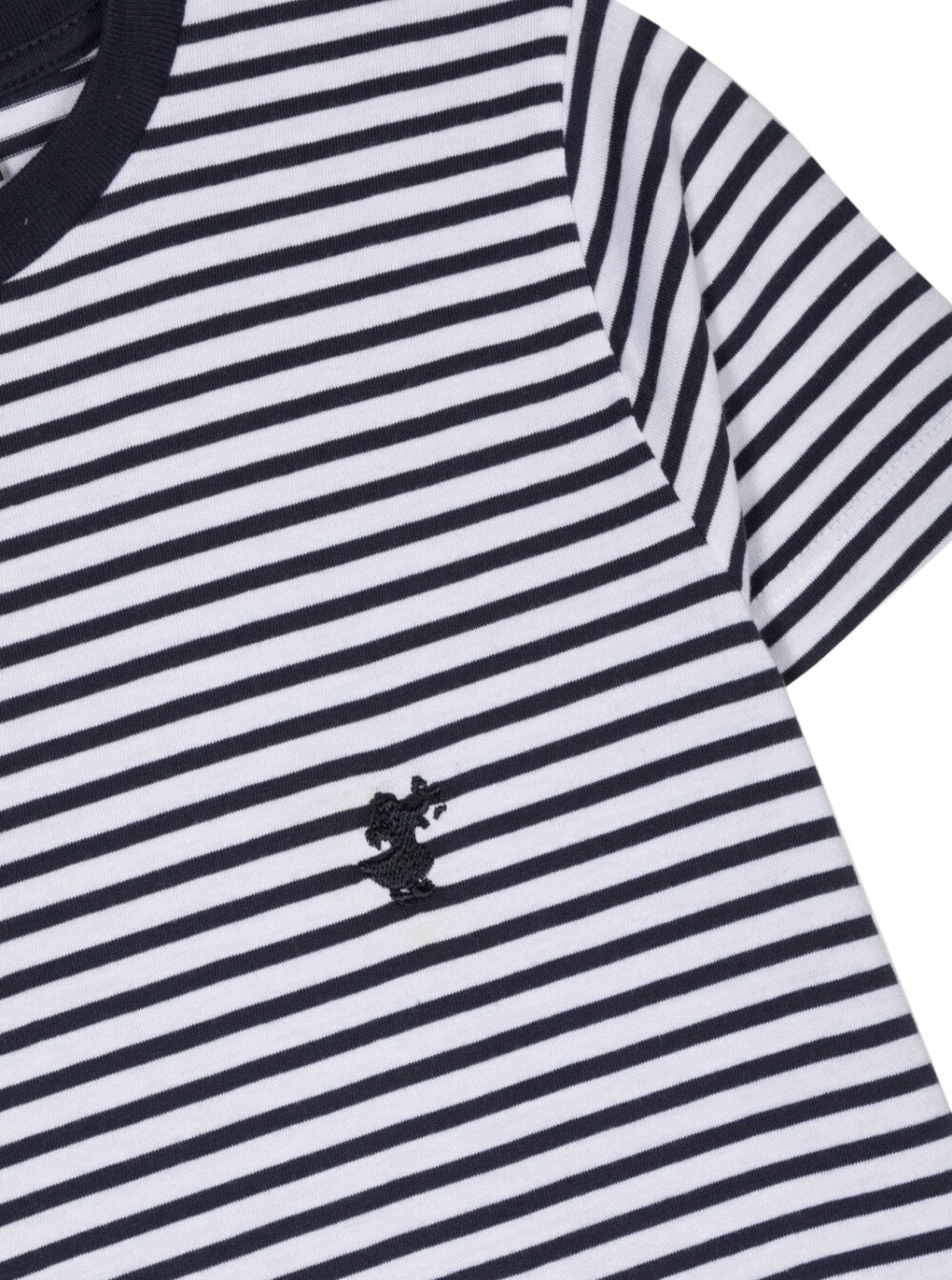 Blue And White T-Shirt With Front Logo Embroidery Cotton Boy Blu Tshirts Polo Shirts