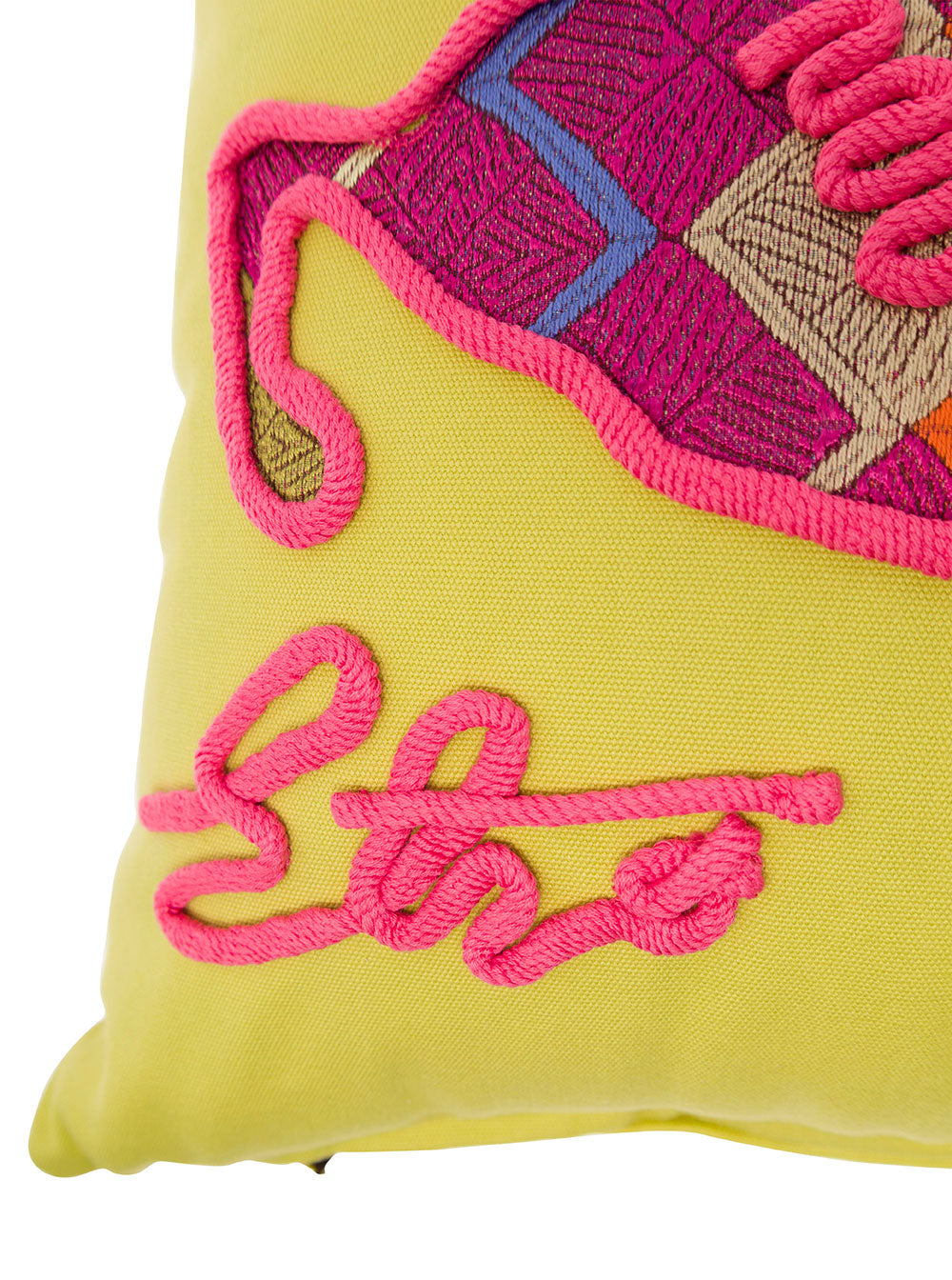 Cuscino Ricamato 45x45 Cotone Yellow Cushions