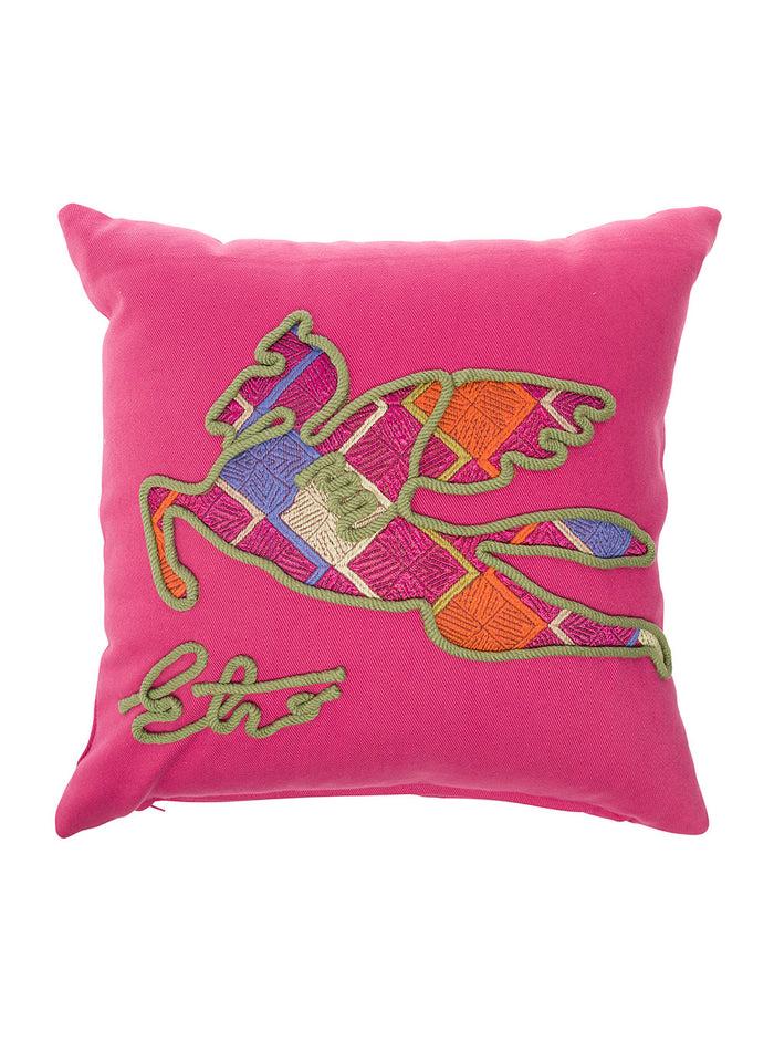 Cuscino Ricamato 45x45 Cotone Fuxia Cushions