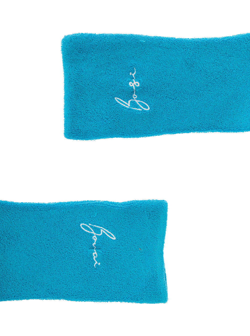Light Blue Socks With Contrating Logo Embroidery Cotton Man Underwear