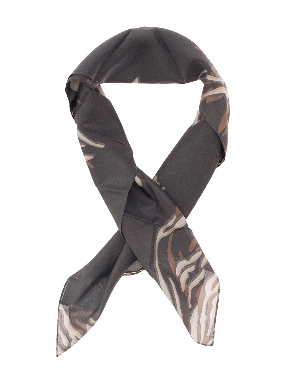 Multicolor Scarf With Flower Print Silk Woman Scarfs And Foulards