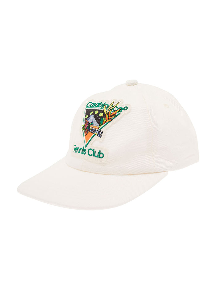 White Baseball Cap With Tennis Club Icon Embroidery Cotton Man Hats And Gloves