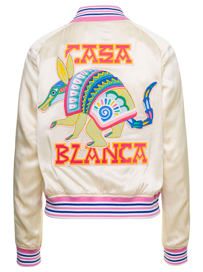 Alebrije Armadillo Souvenir Jacket White Viscose