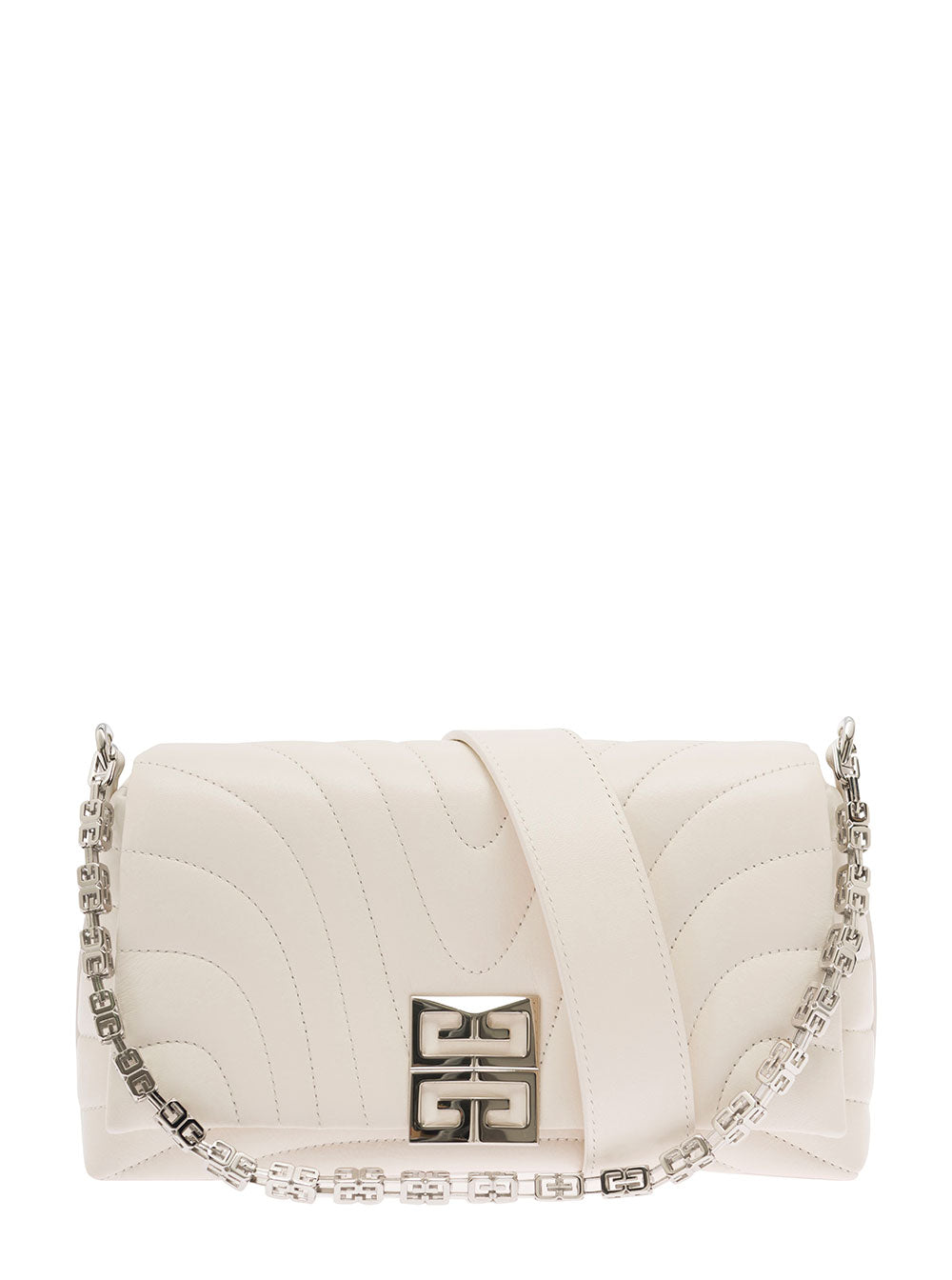 White 4g Soft Quilted Shoulder Bag Leather Woman Calf Crossbody
