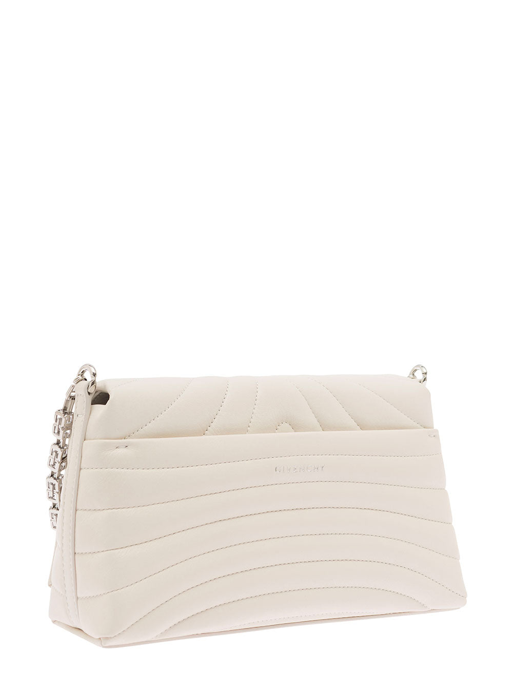 White 4g Soft Quilted Shoulder Bag Leather Woman Calf Crossbody