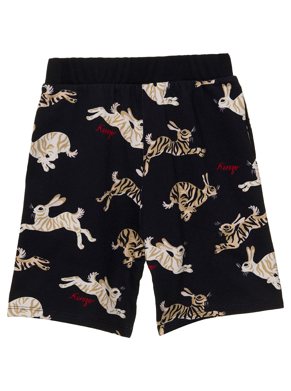 Black Swimsuit With Graphoc And Logo Print Cotton Boy Beachwear