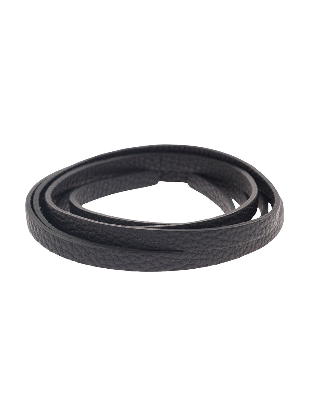 Magnolia Black Slim Tie Belt Leather Woman Calf