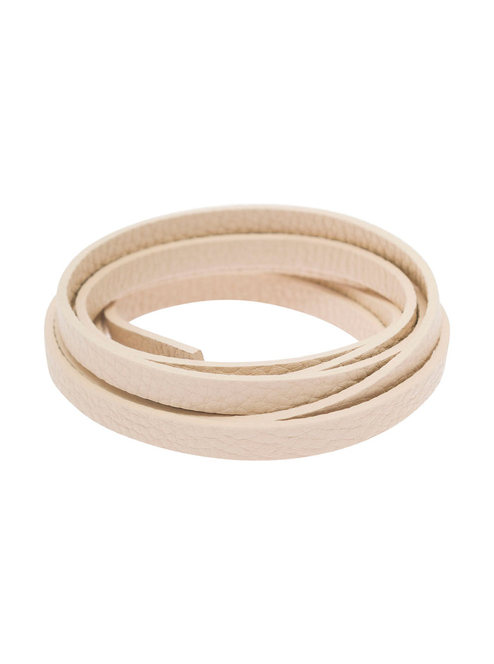 Magnolia Beige Slim Tie Belt Leather Woman Calf