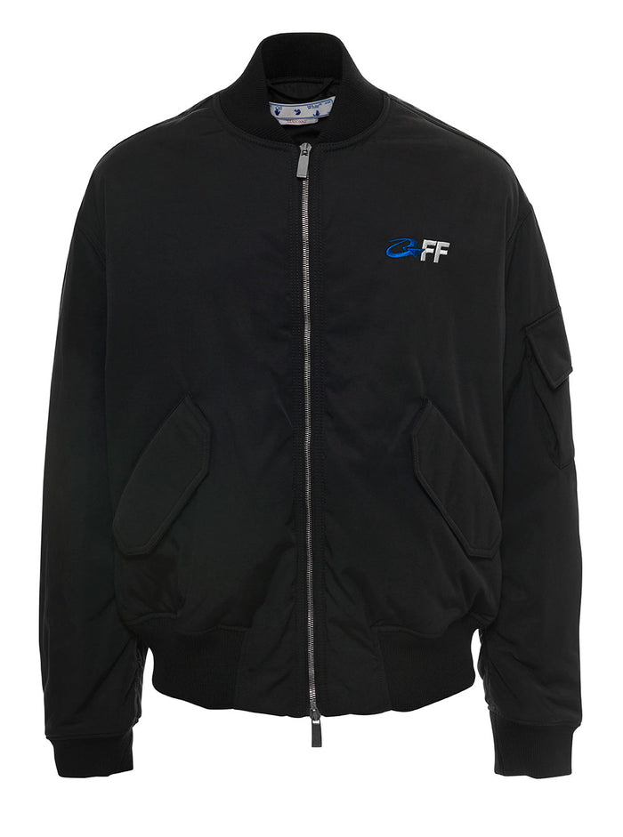 Exactly The Opposite Black Bomber Jacket Nylon Man Poliammide