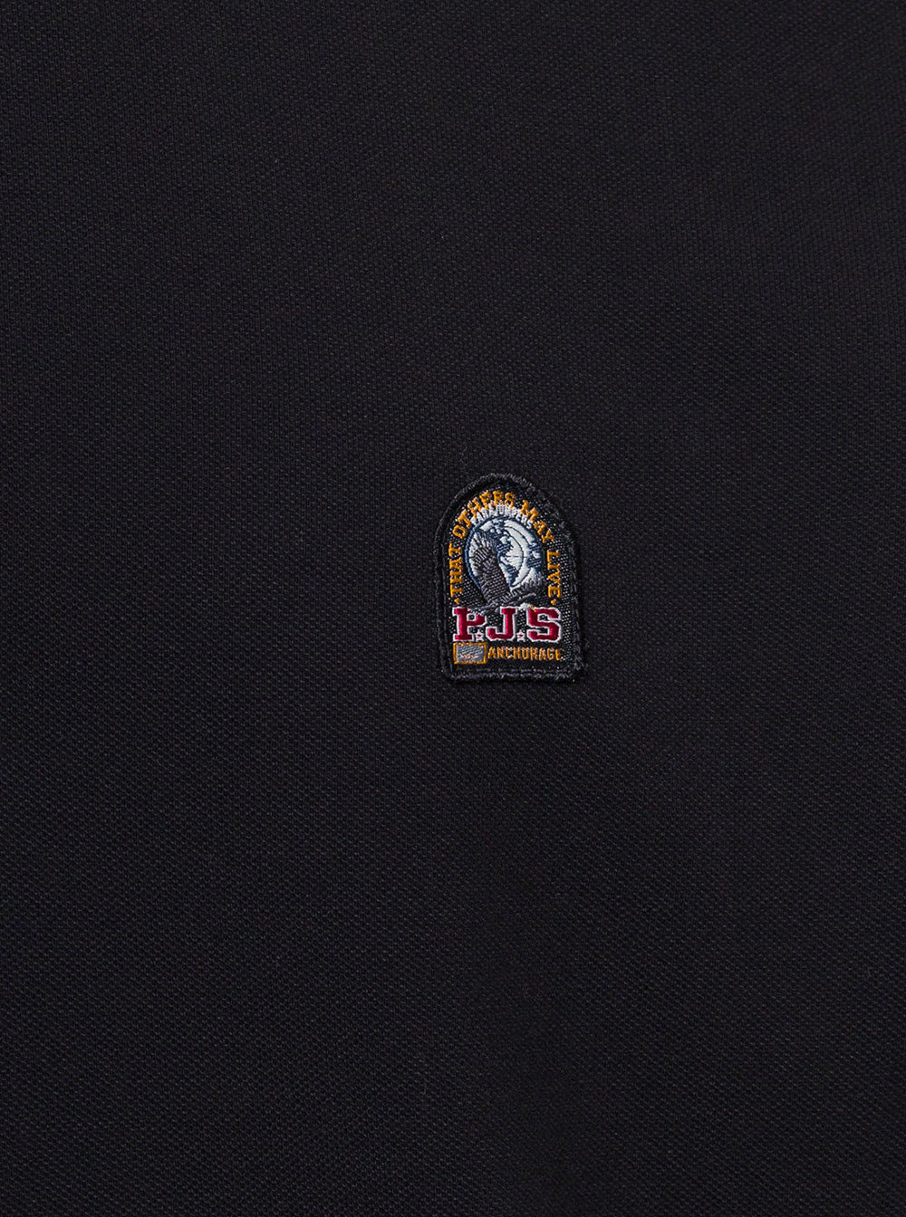 Polo T-Shirt With Logo Patch On The Chest Black Cotton Man Tshirts And Shirts