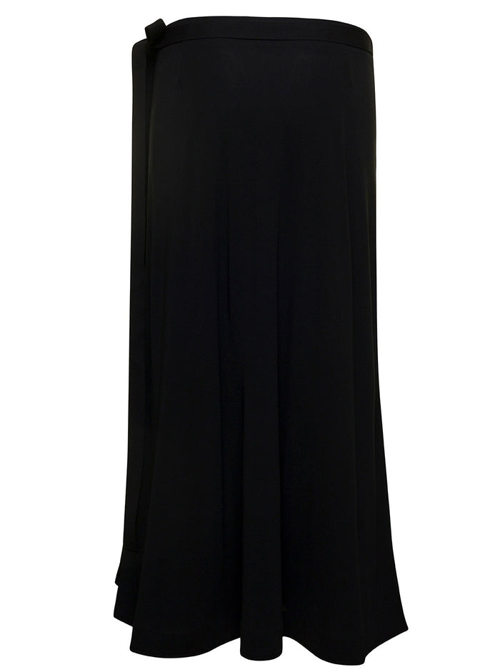 Wrap Maxi Skirt Black Viscose Woman