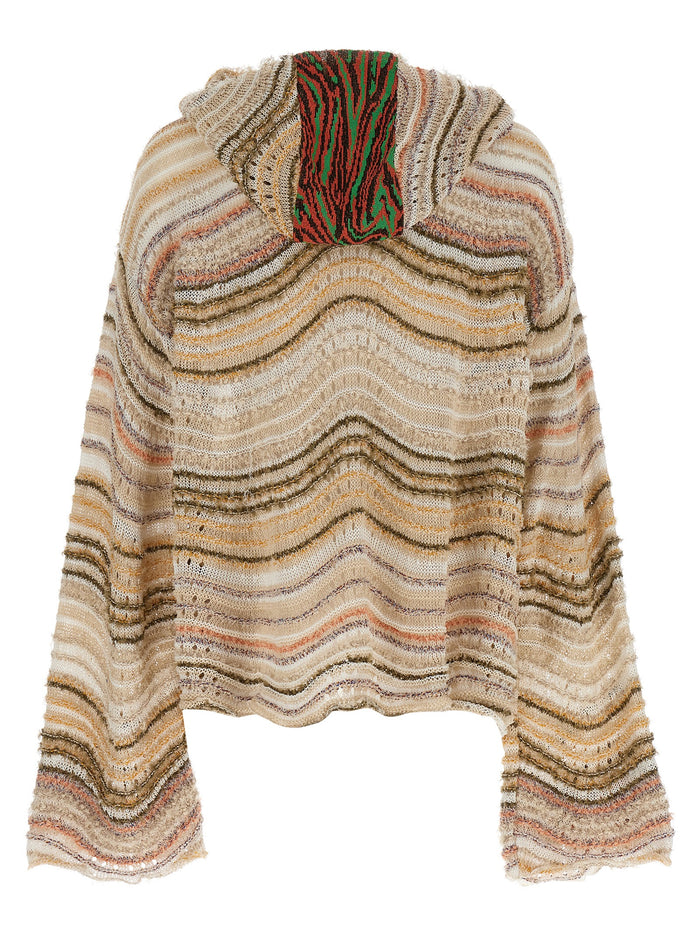 Peacock Monster Hooded Sweater Sweater, Cardigans