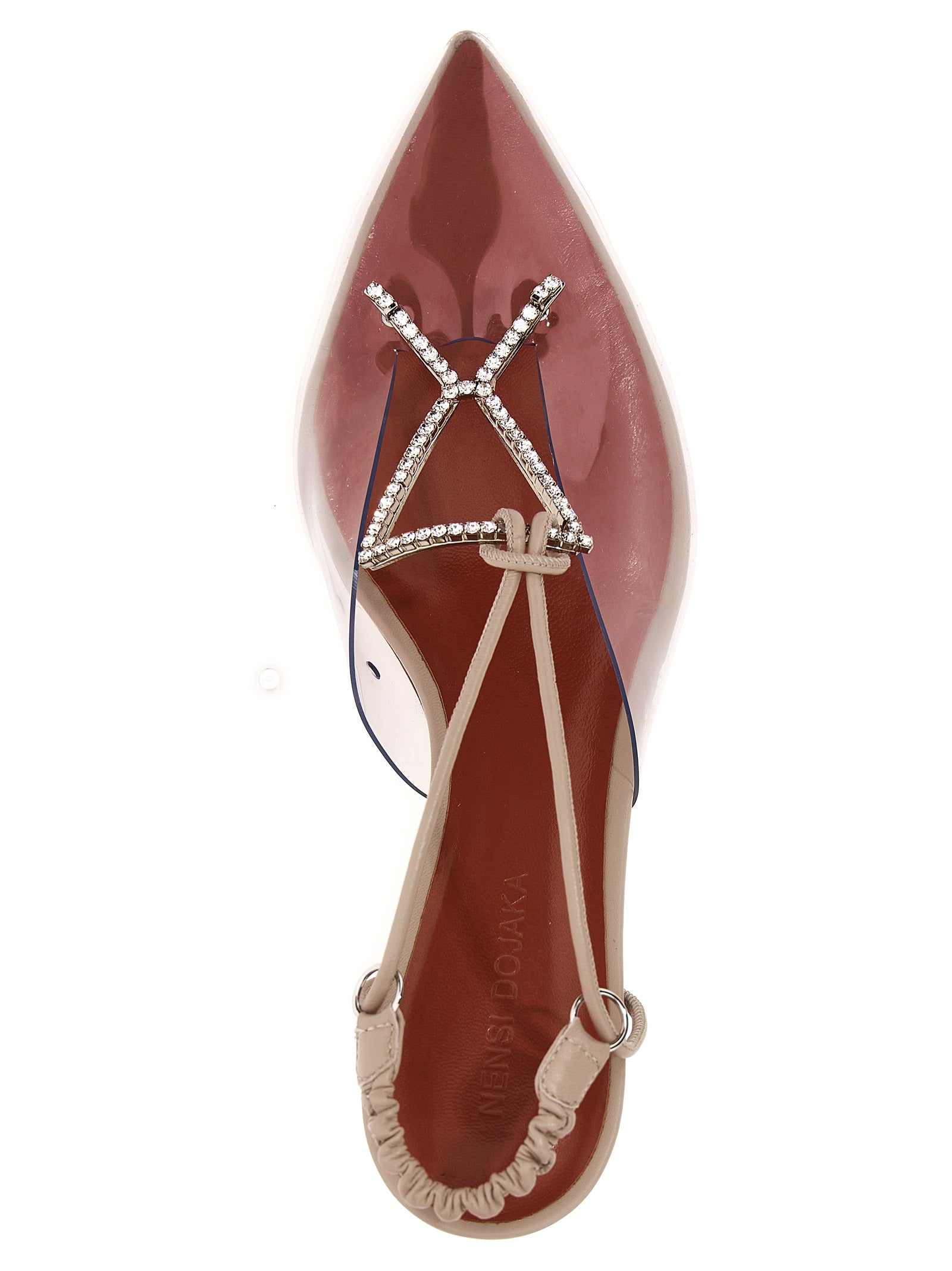 Crystal PVC sling backs Beige Goat Leather Pumps