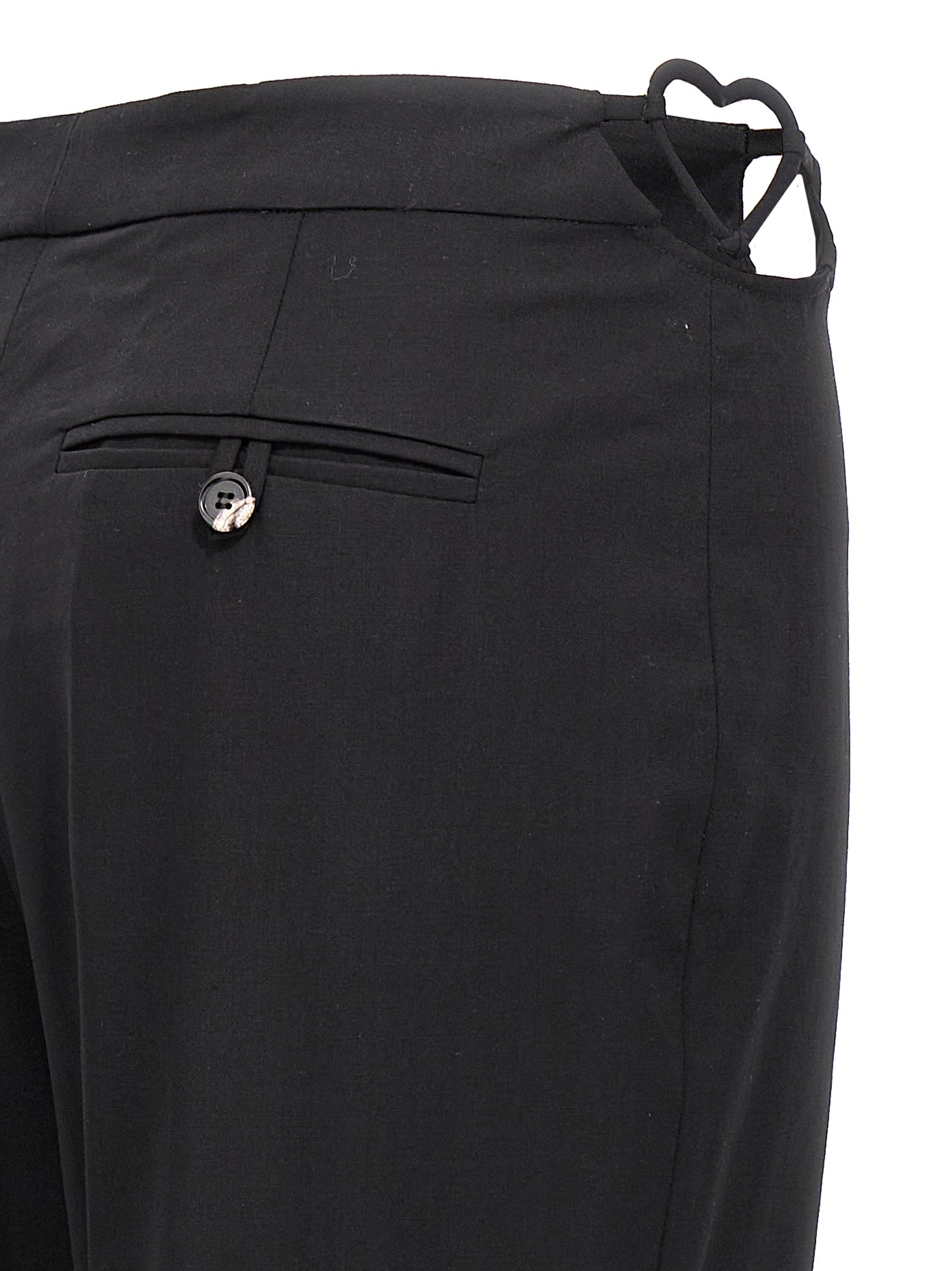 Hearts pants Black Virgin Wool Elastane