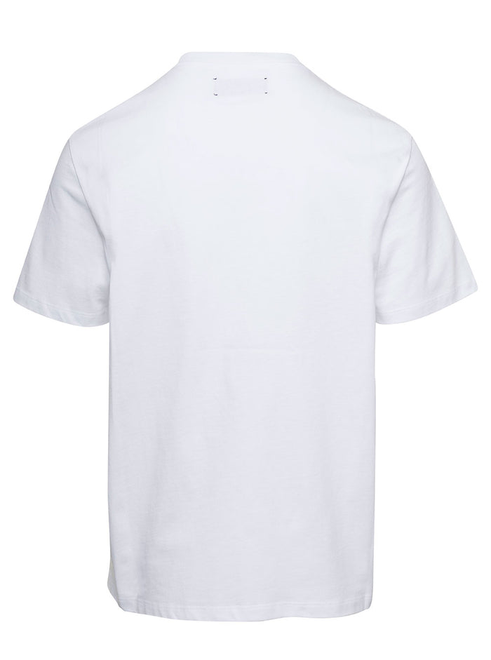 White Crewneck T-Shirt With Pegaso And Logo Print Cotton Man Tshirts Polo Shirts