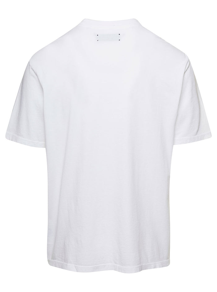 Puff White Crewneck T-Shirt With Logo Cotton Man Tshirts And Polo Shirts