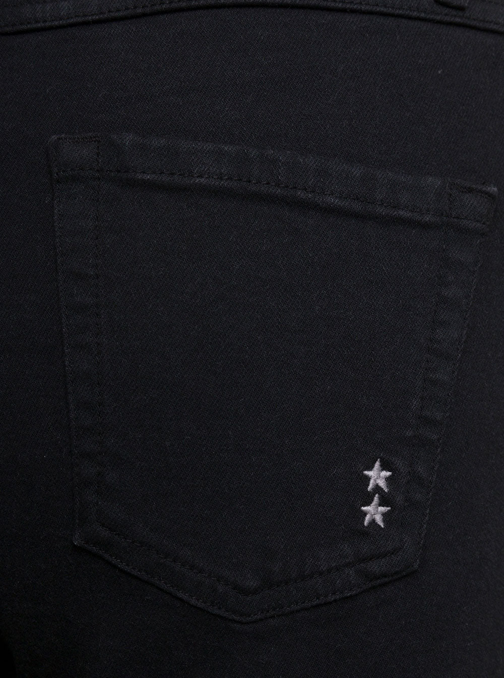 Natie Black Flared Jeans With Embroidered Detail Cotton Blend Denim Woman Polyester Elastane