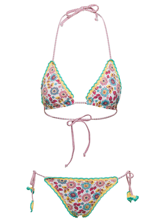 Melissa Multicolor Reversible Bikini Top With Graphic Print Stretch Fabric Woman Polyamide Elastane Beachwear