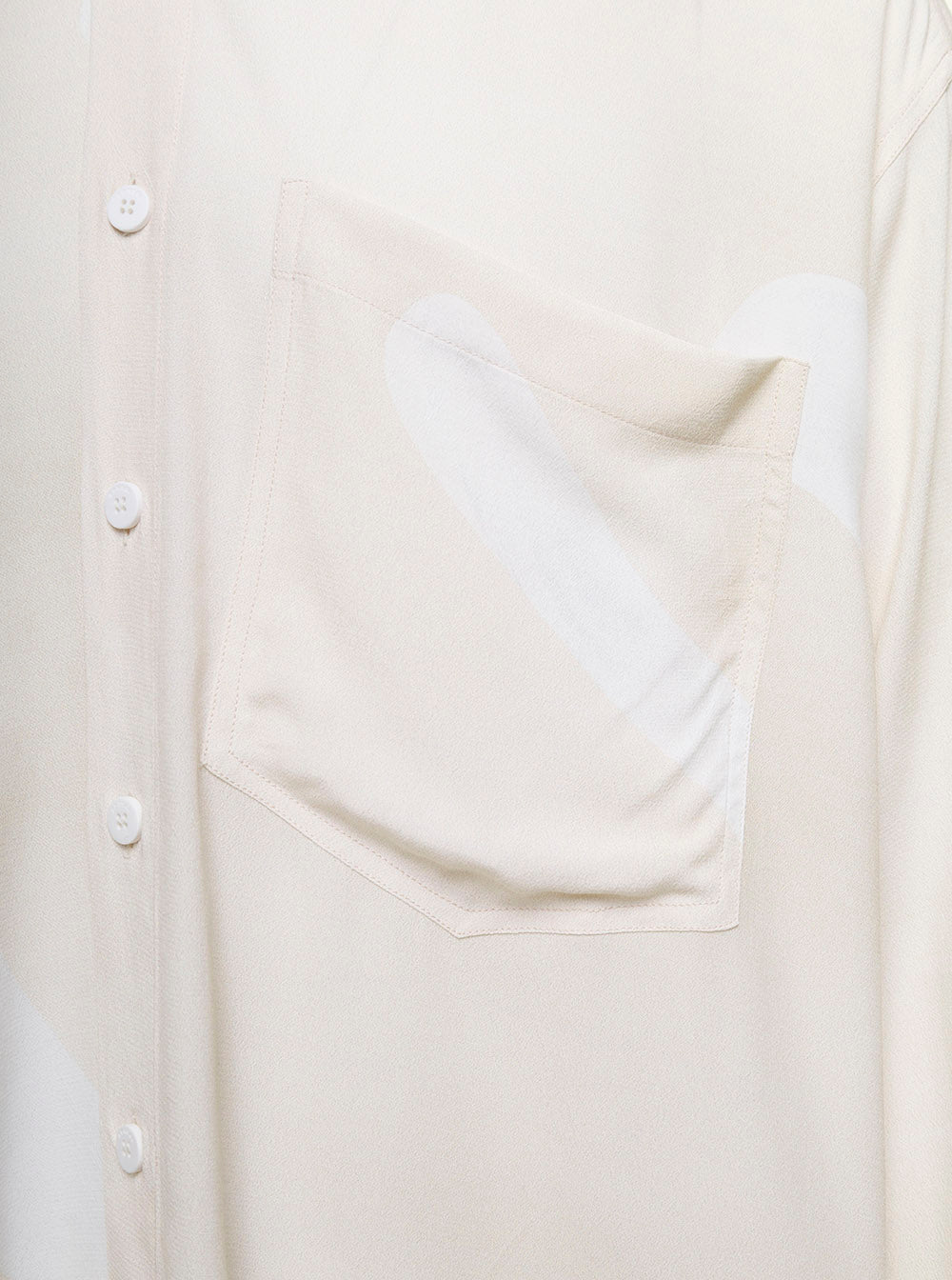 Beige Long Sleeved Shirt With All-Over Graphic Print Viscose Man And Blouses