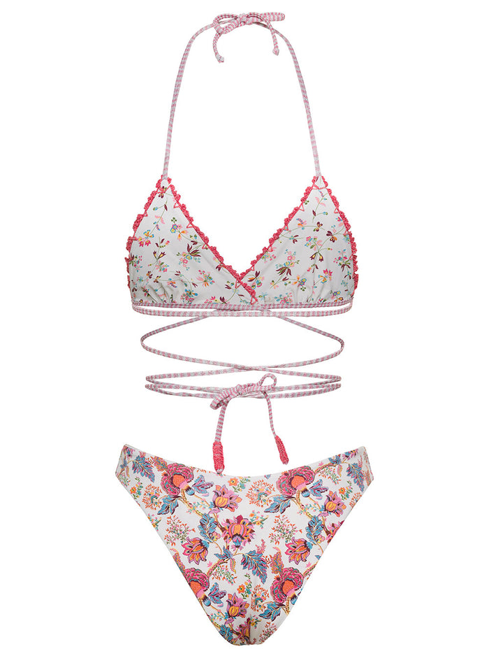 Vita Multicolor Reversible Traingle Bikini With Self-Tie Closure Stretch Fabric Womani Polyamide Elastane Beachwear