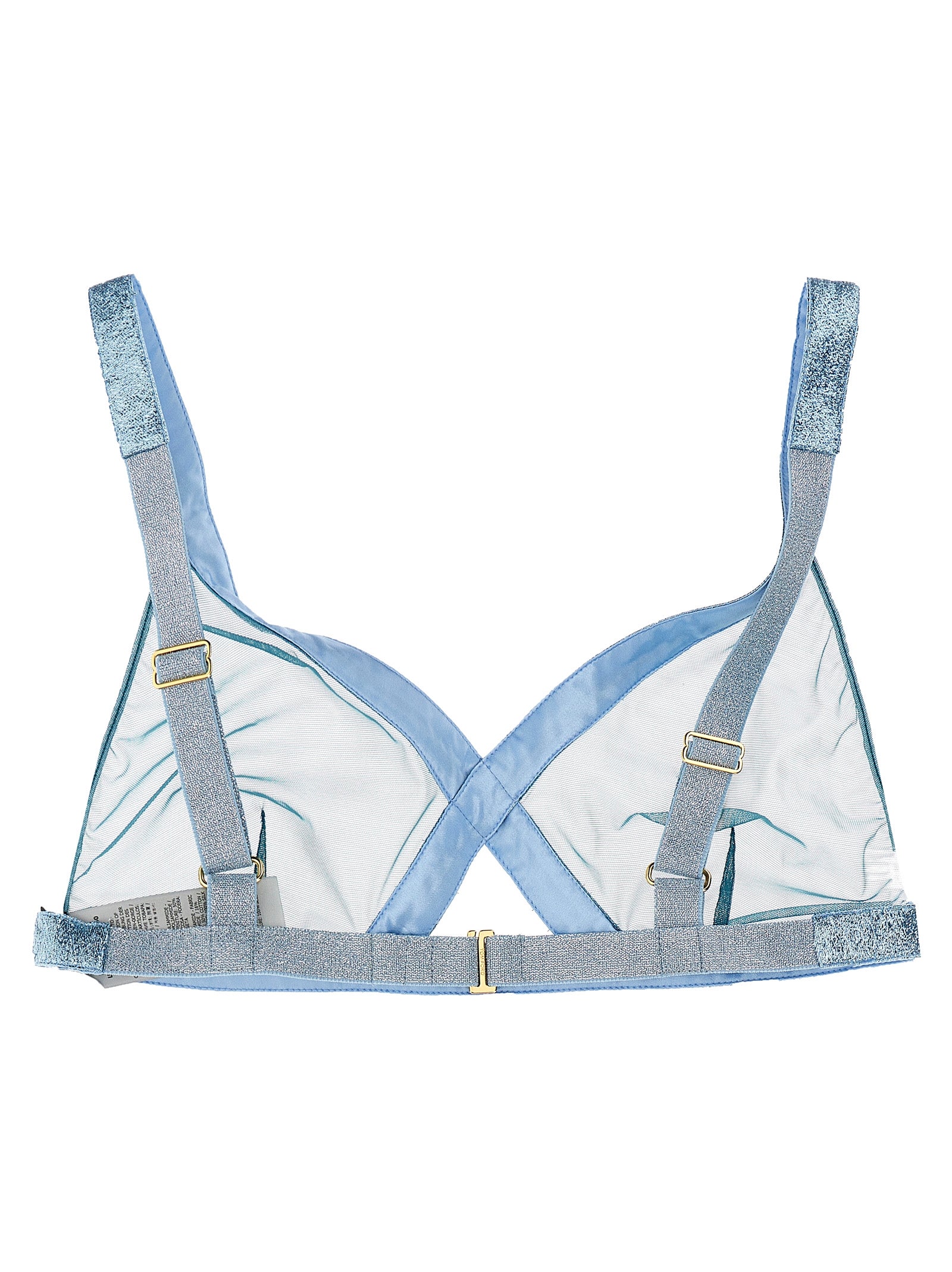 Iridescent sable tulle top Light Blue Polyamide Intimo