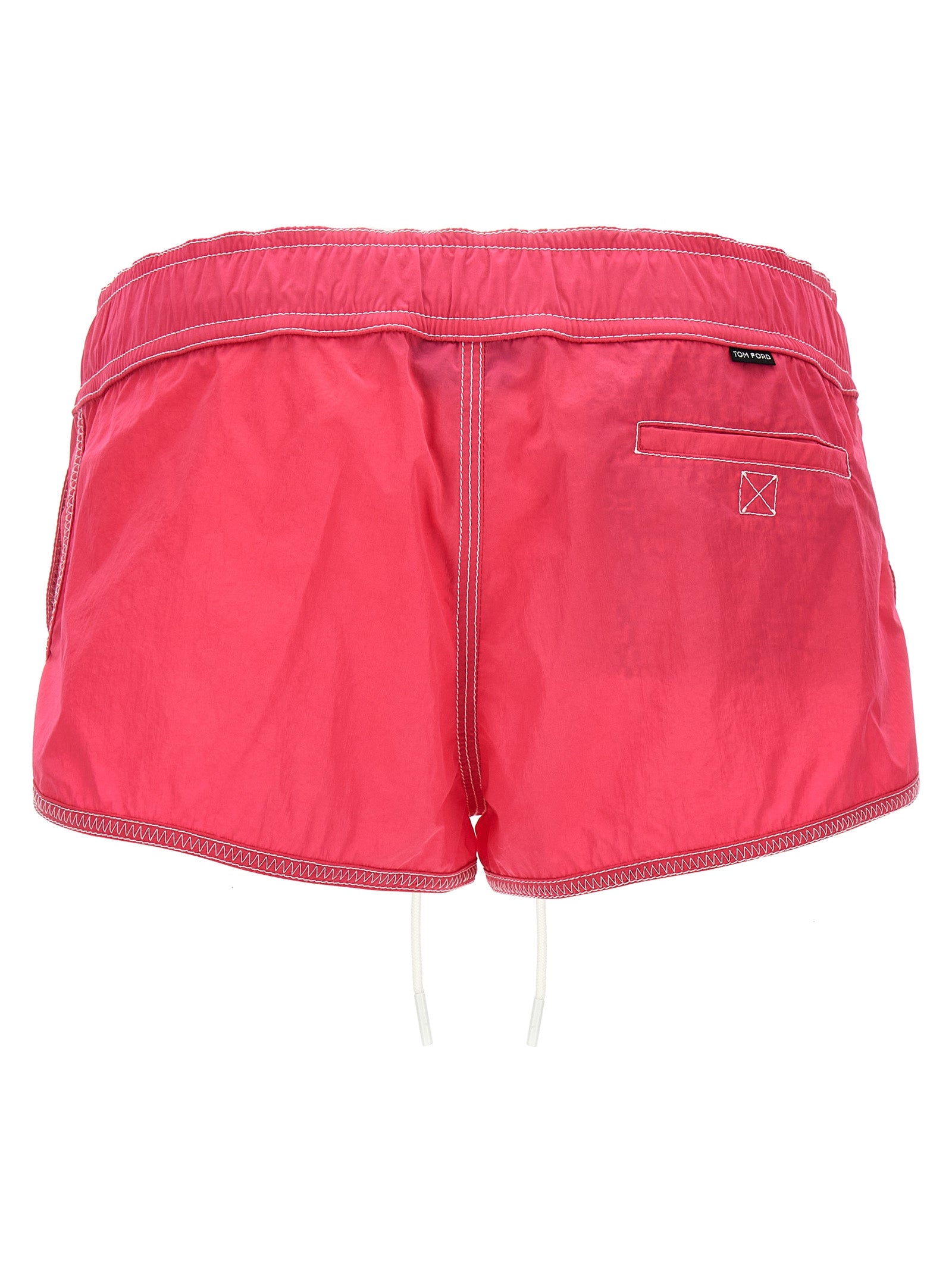 Logo Nylon Shorts Fuchsia Polyamide Bermuda