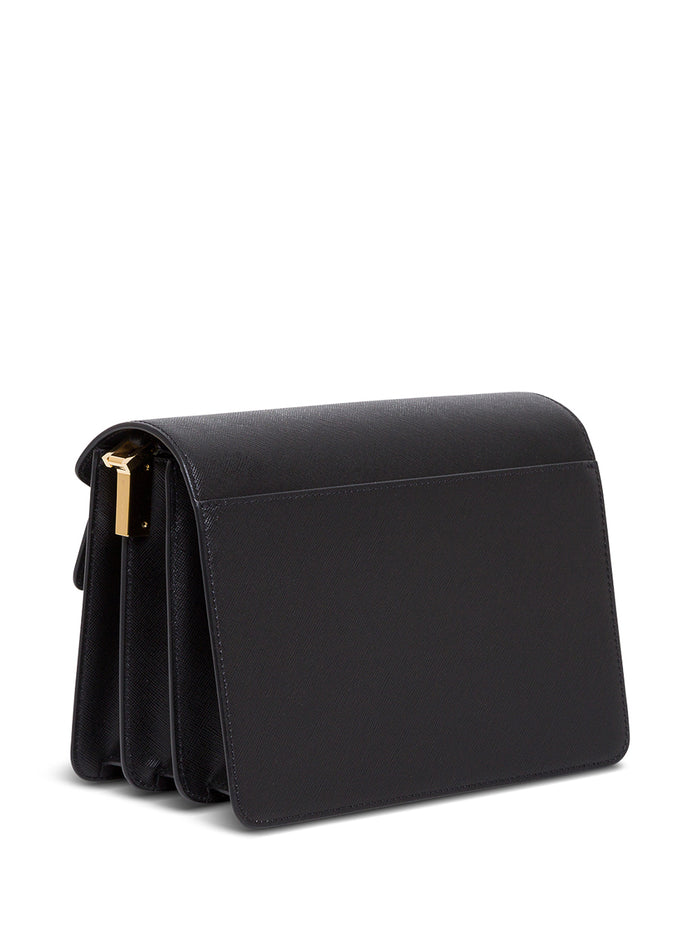 Marni Womans Black Leather Trunk Crossbody Bag Calf Shoulder